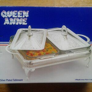 Queen Anne - Double Oblong Casserole - Brand New - Silver Plated